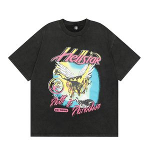 HELLSTAR T-shirt Designer Hell Star Shirts Vêtements graphiques Vêtements Hiphop Washed Fabric Street Graffiti Lettrage Foil Y2K Vintage Blac 5893