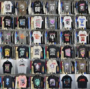 Hellstar T-shirt Designer T-shirts pour hommes T-shirt graphique Hipster Tissu lavé Street Graffiti Lettrage Feuille d'impression Vintage Noir Coupe ample Taille européenne S-XL