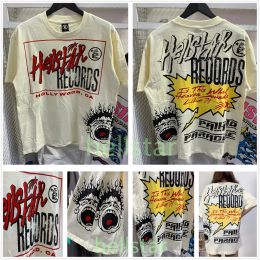 Hellstar T-shirt Chemises de créateurs T-shirt graphique Vêtements Vêtements Hipster Tissu lavé Street Graffiti Lettrage Feuille Imprimer Vintage Noir Loo Taille USA