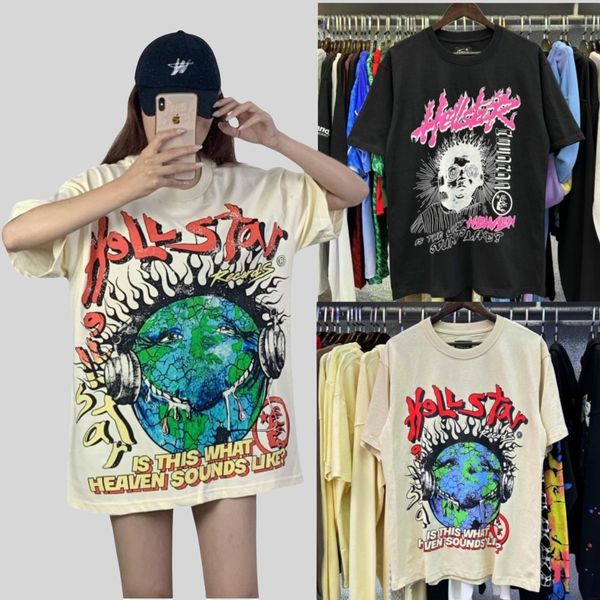 Hellstar T Shish Designer Shirts Women Mangas cortas TEE Mens