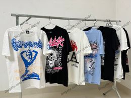 hellstar t-shirt designer t-shirts grafisch t-shirt kleding kleding hipster gewassen stof Straatgraffiti Belettering foliedruk Vintage Zwart Losvallend groot formaat