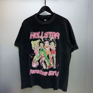 Hellstar t-shirt ontwerper T shirts grafisch tee all-match kleding hipster gewassen stof street graffiti letters print vintage coleFul los fitting t-shirts 46