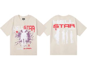 Hellstar t-shirt designer t-shirts graphique tee vêtements vêtements hipster tissu lavé Street graffiti lettrage feuille impression Vintage noir coupe ample grande taille mb