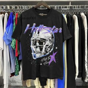 Hellstar T-shirt Designer T-shirts Graphique Mens Tshirt Vêtements Hell Star Hipster Tissu Lavé Street Graffiti Lettrage Feuille Imprimer Vintage Noir Coupe Ample 2843