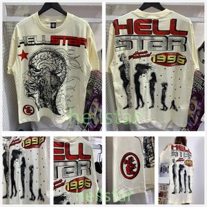 Hellstar t-shirt designer t-shirts graphique tee vêtements vêtements hipster tissu lavé Street graffiti lettrage feuille d'impression Vintage noir coupe ample grande taille t8