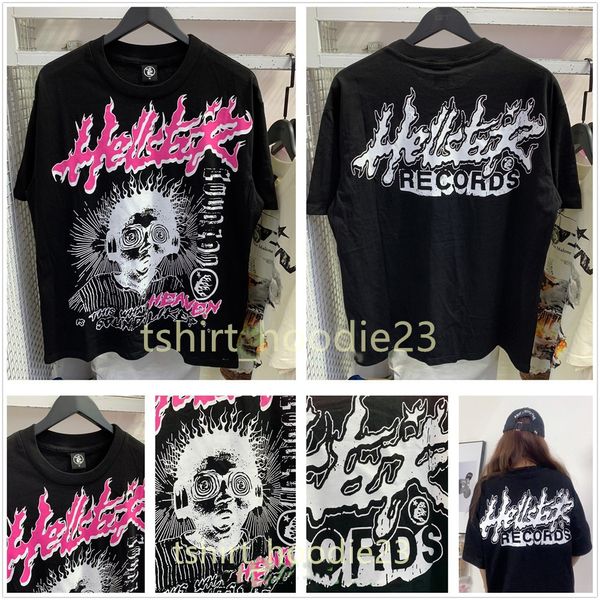 Hellstar T-shirt Designer T-shirts Hell Star Shirt Vêtements Vêtements Hipster Tissu lavé Street Graffiti Lettrage Feuille d'impression Vintage Noir Coupe ample LPM