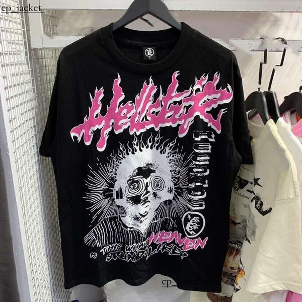 Hellstar T Shirt Graphic Tee Mens Camiseta Hell Star THISH EL CONTOLA ALGODA HOP HOP ROCK Vintage Gothic Hellstar Street Letrías