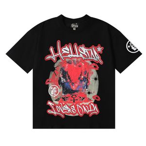 HELLSTAR T-shirt High Street Hip Hop Alphabet Imprimé pour Summer Shirt Men Designer T Femmes Mens Oversize Tshirt femme homme Tee Vêtements Graffiti Lettrage Vintage