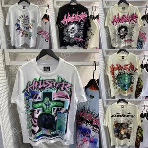 T-shirt Hellstar T-shirt T-shirt Designer T-shirt Street Electric Boys Graffiti Do Old Short Sheve S-XL