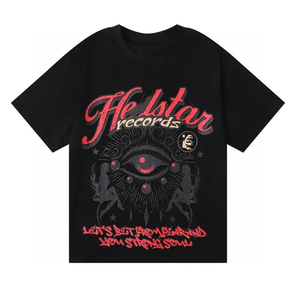 Camiseta Hellstar Mens THICHS Men Designers Camisetas Mujeres Hellstar Tees Devil's Eye Impresión High Street Vintage Vintage Casual Casual Sleeve Street Rap Top