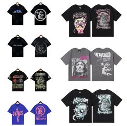 Hellstar THISH RAPPE RAPPE MUJERES MUJERES Lavados Camina pesada Camina corta Top High Street Retro Hell Diseñadores de camisetas para mujeres Tees Fashion Manga corta