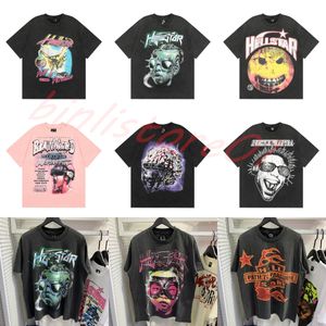 Hellstar T-shirt Rappe Hommes Femmes Tshirt Rappeur Lavé Gris Heavy Craft Unisexe À Manches Courtes Top High Street Mode Rétro Hell Femmes T-shirt Designers Tees Taille S-XL J2