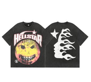 HELLSTAR T-shirt Rappes Mens Femmes Tshirt Rapper lavage Gray Craft Unisexe Uniseve Couvre Top High Street Retro Retro Hell Womens T-shirt Designers TEES SIZE S-XL0