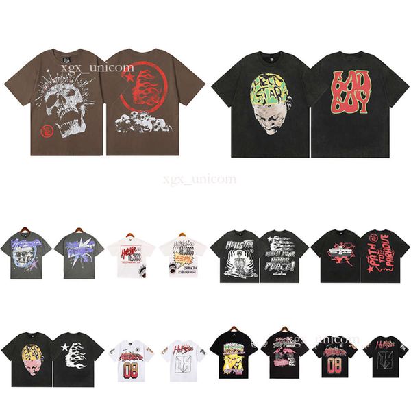 Hellstar T-shirts Hommes et Femmes Designer Manches Courtes Impression À La Mode avec Un Motif Unique Style Hip Hop T-shirts a7