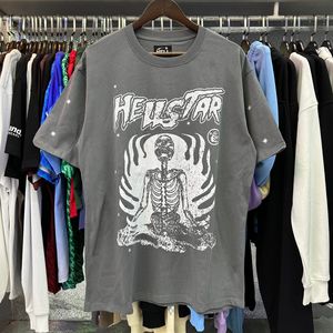 Hellstar T-shirt Hellstar T-shirt Designer Grafische Kleding Match Kleding hipster Gewassen Stof Straatgraffiti Belettering Foliedruk Vintage Losvallend