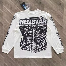 Hellstar Tee Shirts Diseñador Camisa de manga larga Bones aerógrafos Airruscos Impresión Menores PLATOS TH CAMISA RAPTORES Camiseta Unisex Unisex Tops Mujeres de gran tamaño