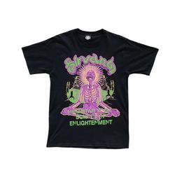 Hellstar Tshirt Designer Originele Kwaliteit Heren T-shirts Nirvana Skelet Meditatie Schedel Grote Losse Casual Korte Mouw