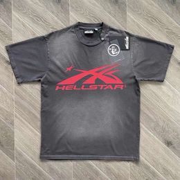 Hellstar – t-shirt délavé noir surdimensionné pour hommes et femmes, en pur coton, motif imprimé, Style d'été Hip-hop