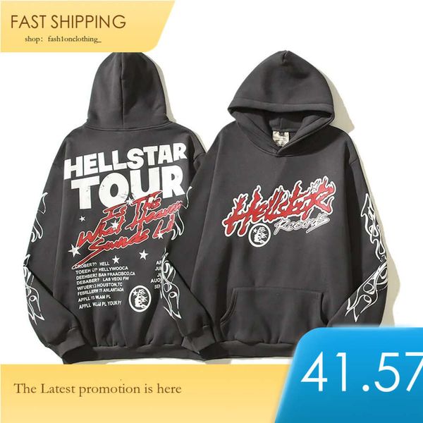 Hellstardesigner Sudadera con capucha Hellstar Hombres Jersey Spiderweb Star Flash Manga larga Calle Hip-Hop Sudaderas Azul Rojo Gris Negro Blanco 112 563