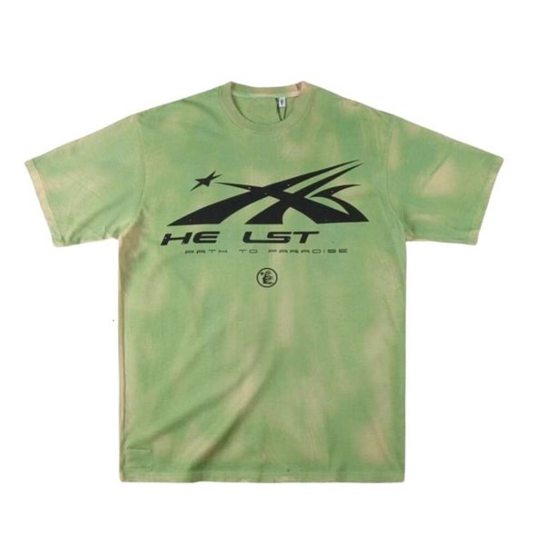 Hellstars Designer T-shirt Camisetas para hombres de calidad superior Camisas para hombre Camisetas para mujeres Camisetas simples de color sólido Agujero Tie-dye Tee Hombres Casual Manga corta Calle