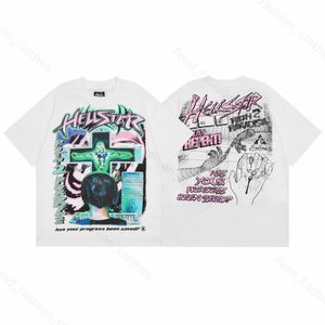 Hellstars T-shirt Designer T-shirts Hip Hop Fashion Fashion Graphic Tee Street Graffiti Lettrage Imprimé Vintage Black Loose Assy Taille S-XL D6