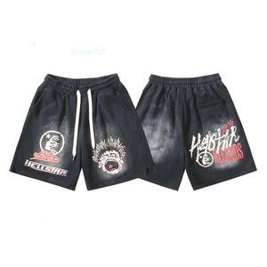 Hellstarss shorts broek tracksuit tracksuit herenhoers heren ontwerper shorts kleding dames gewassen stof street graffiti vintage los fitting heren korte sets ontwerper