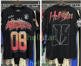 HELLSTART Shirt Coton Cotton Designer T-shirt Hellstart T-shirt Polo Print Imprimé à manches courtes Top HellStarshirt Sweatshirt Mens Hip Hop Vêtements Hip Hop Tshirt 916