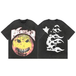 HellStart Shirt Designer THISH THOCHA VINTAGE Graffiti High Street Sweatseded SweSshirt Hiphop Camiseta Sweinshirts Capa de manga corta Ropa infernal al infierno