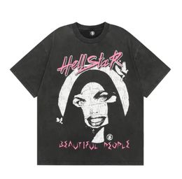 Hellstart Shirt Rappe Mens and Womens T-shirt Rapper chanteuse lavage Heavy Craft Couple de même manche courte Top Street Retro Hell Designer S-XL 158