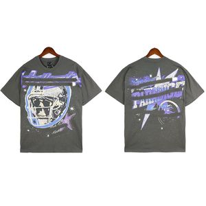 HELLSTART T-shirt Designer Y2K Brand Mens Clothing Men American Hip Hop Avatar Print Sweat à manches courtes Fashion HARAJUKU 422
