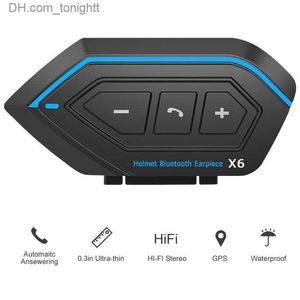 Casques d'écoute Bluetooth 5.0 pour casque de moto, appareil de communication pour interphone, application parlante, couplage universel, étanche, casque d'écoute X6 Q230830