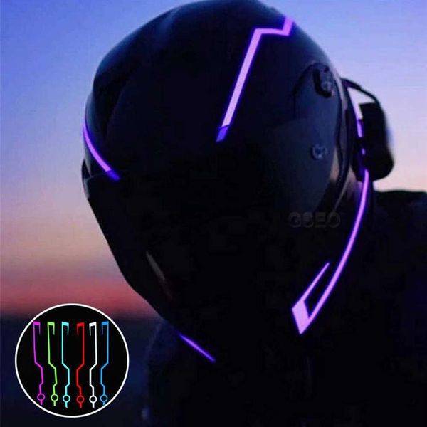 Casque Moto Accessoires Lumière Signal D'équitation EL Bande Clignotant Durable Kit Bar DIY Led Bande Réflecteur Film Froid Une Paire323n