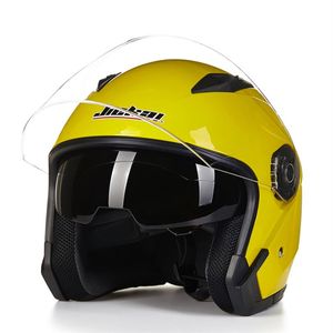 Casque moto face ouverte capacete para motocicleta cascos para moto racing Jiekai moto casques vintage avec double lens205D