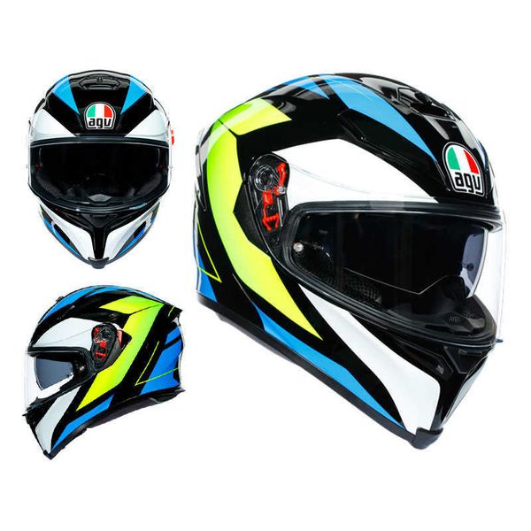 Casques Moto AGV Conception de moto Sécurité Confort Agv K5s Double lentille Anti-buée Casque de voiture de sport complet Équipement de moto respirant ONAN