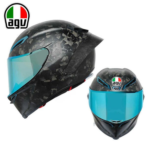 Casques Moto AGV Moto Design Sécurité Confort Agv Pista Gprr Rossi Chameleon Ice Blue Bow Fibre de Carbone Édition Limitée Casque Moto Intégral K061