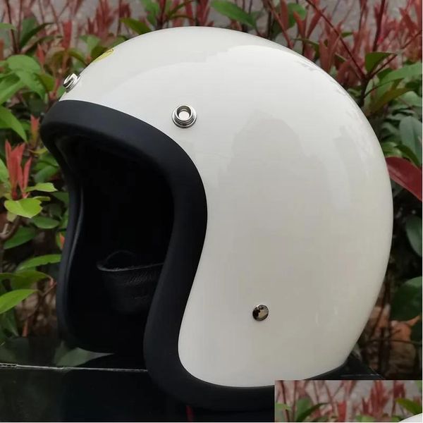 Шлемы Мотоциклетные шлемы Co 500Tx Ретро Винтажный шлем Chopper Bobber Cafe Racer Японский стиль Половина лица Легкий вес из стекловолокна Drop D
