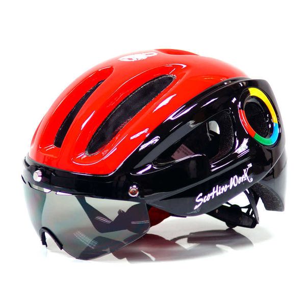 Casques VTT Casque de cyclisme hommes lentille de vélo gris visière lunettes descente montagne Route Casque de vélo Casque Route Cascos Ciclismo P230419