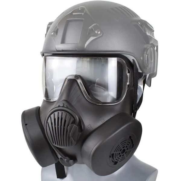 Casques Masque de respirateur tactique de protection Masque à gaz complet pour le tir Airsoft Hunting Riding CS Game Cosplay Protection