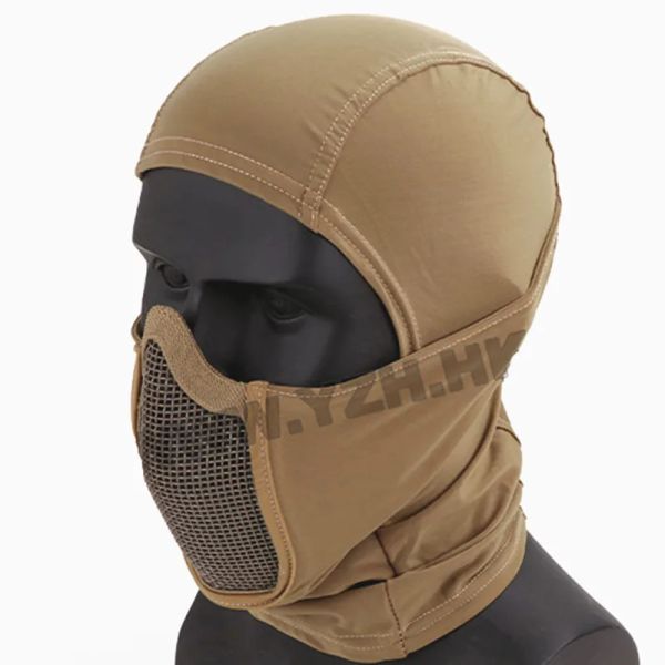 Casques Shadow Warrior Full Face Mask Balaclava Cap Motorcycle Armée Airsoft Paintball Headgear Mesh Mesh Hunting Protection Casque