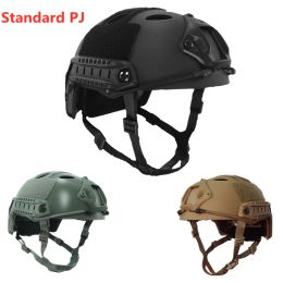 Casmets táctico casco rápido estándar pj de caza liviano de cazas de paintball engranaje Airsoft casco de conducción al aire libre Equipo de protección