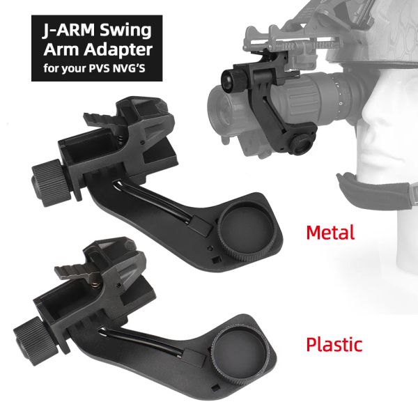 Casques en plastique tactique métal J bras nvg Adaptateur de support de casque de montage pour la chasse Airsoft Pvs 14 Night Vision Goggles Fit Mich Fast M88