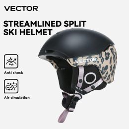 Casque Vector Ski Casque Hommes Femmes Anticollision Anticollision Streamline Split Ski Ski Ski Skateboard Snowboard Safety Casque