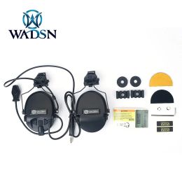Casques wadsn armée de chasse tactique de chasse tactique casques d'écoute de communication sandin avec adaptateur de rail de casque rapide sans bruit réduit