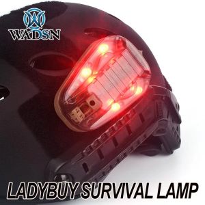 Casques wadsn ladybird lampe rapide casque clair rouge vert ir stroboscope extérieur de survie