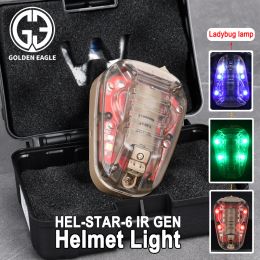 Helmen Waterdichte Ladybird Lamp Helstar6 Ir Gen Tactical Helmet Light Signal Signal Survival Headlight Led Strobe Torch Outdoor Hunting Tool