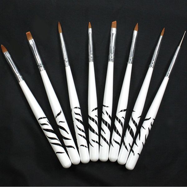 Útil 8PCS Nail Art Brush Dotting Painting Pen Set Acrílico Dibujo Liner Tool # T509