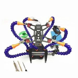 Helpende Handen Derde Hand Soldeerbout 6 Flexibele Armen Zes Arm Soldeerstation Met Draaibare Alligator Voor Rc Drone