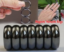 Anneaux d'hématite Bande de pierre noire magnétique pour hommes Women0129926647