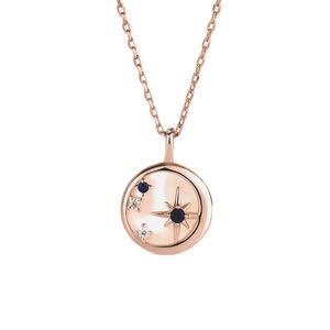 Hemiston 925 Streling concha de plata estrella encanto collar con circón, nueva joyería de moda cadena de eslabones regalo para Mujeres Hombres Q0531