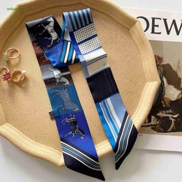 Hemres Designer Cravat 2023 nouveau sergé soie sangle polyvalent mince bande étroite lieu de travail bandeau cheveux bande ceinture cravate sac YG1H